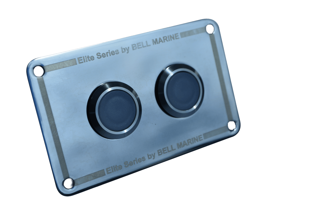 2 gang stainless steel switch panel with 20A backlit switches