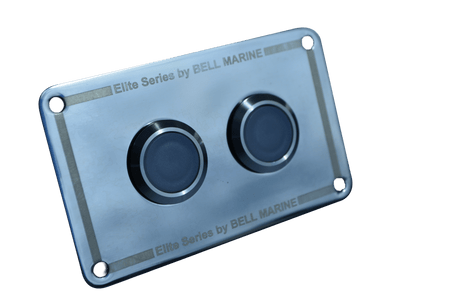 2 gang stainless steel switch panel with 20A backlit switches