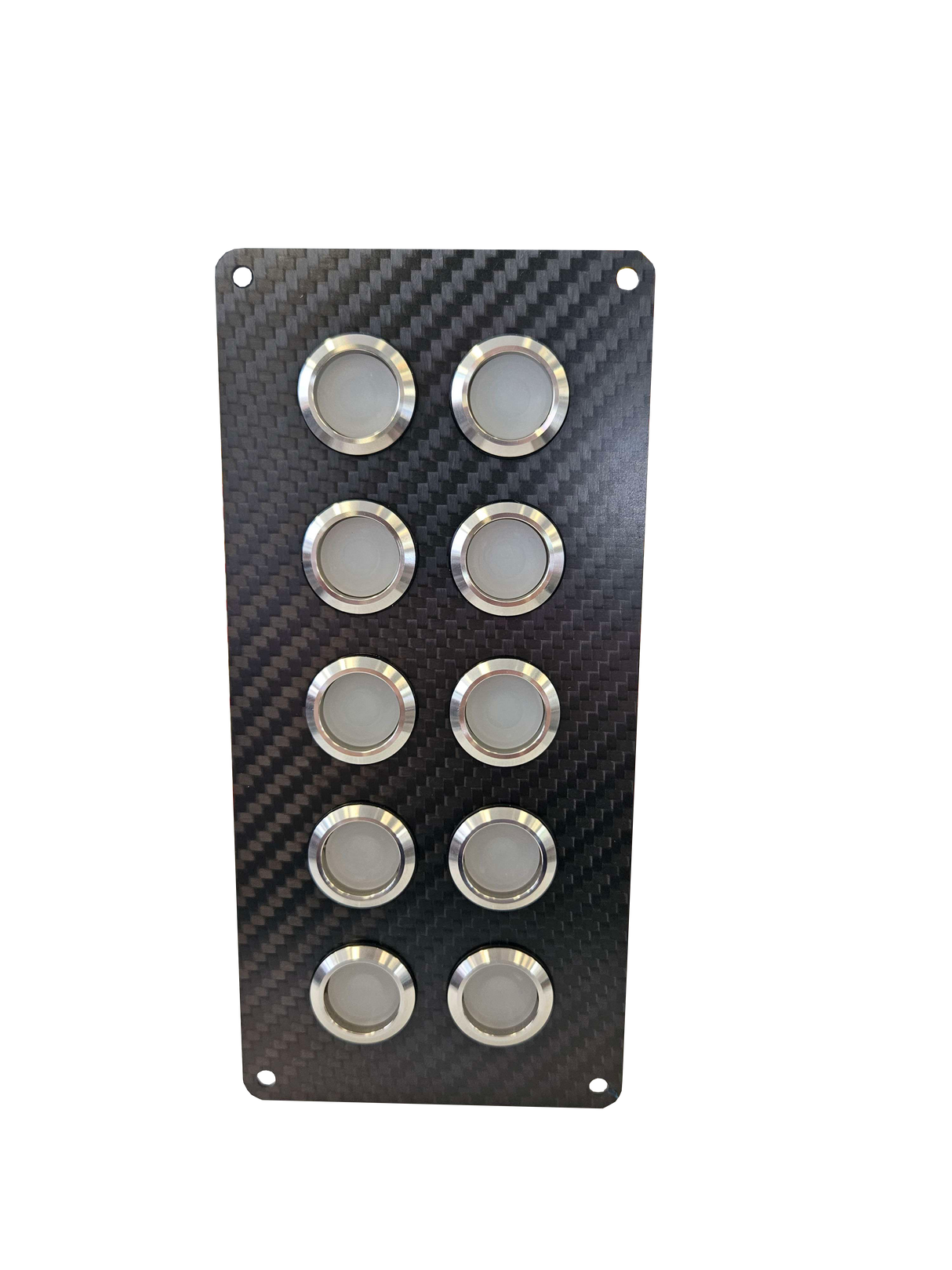 10 gang carbon fibre switch panel with 20A backlit switches