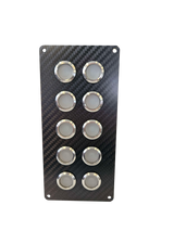 10 gang carbon fibre switch panel with 20A backlit switches