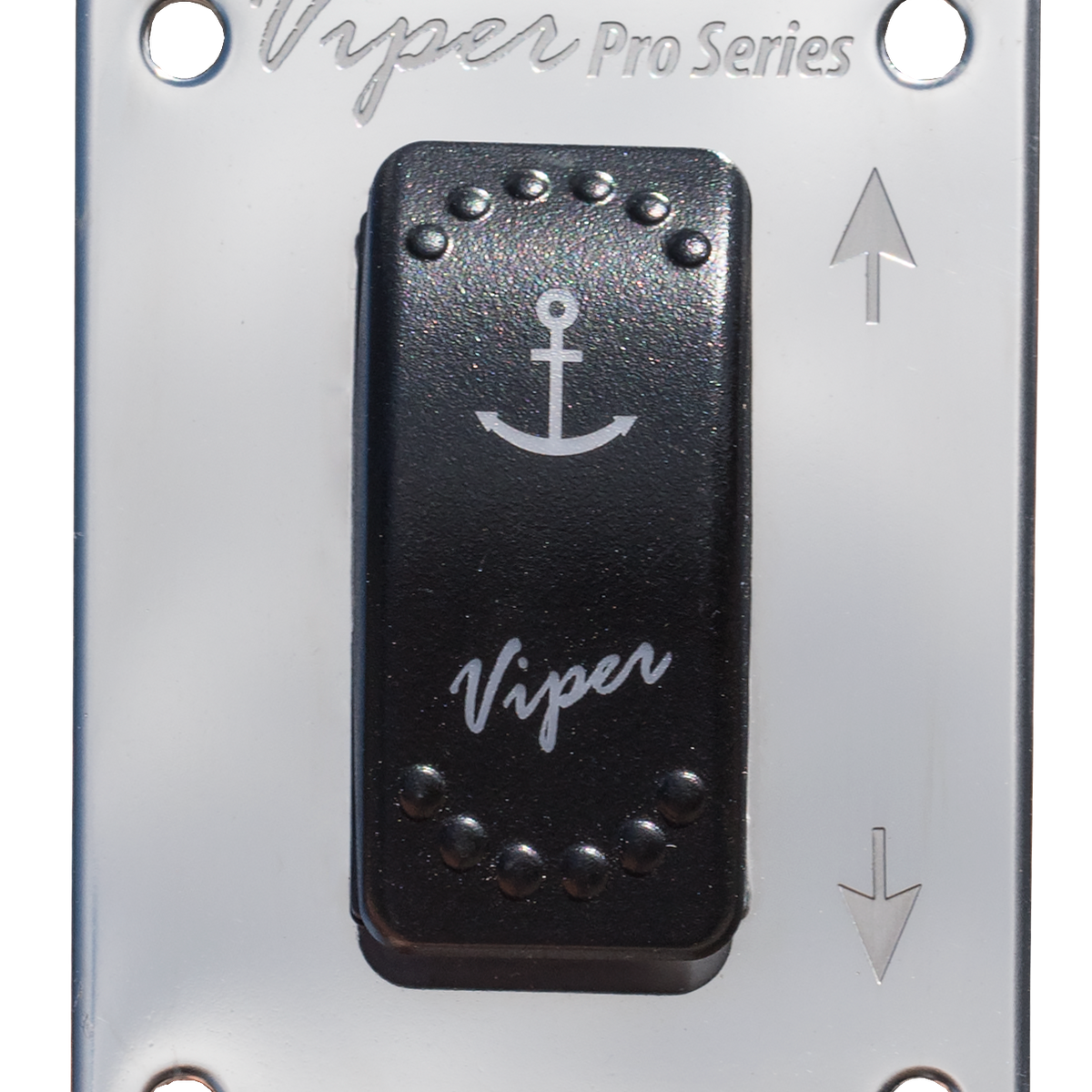 LED Up/Down Momentary Anchor Switch & Polished Stainless Steel Face Pl