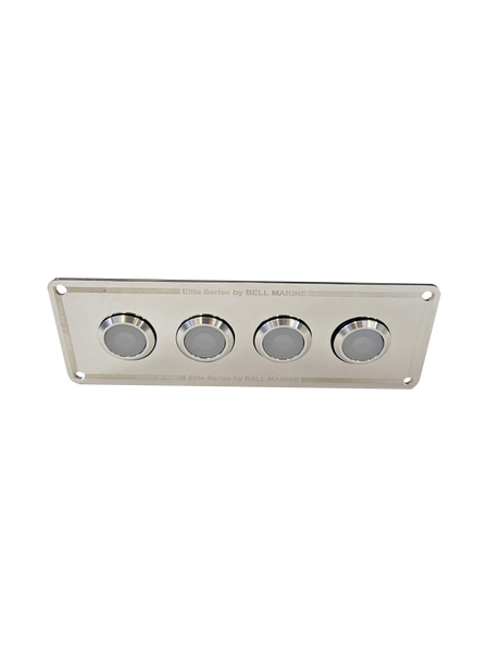 4 gang stainless steel switch panel with 20A backlit switches