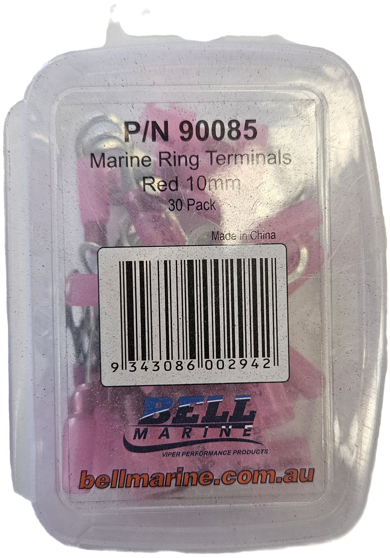 Marine Glue Lined Ring Terminal Red - 10mm - 30 Pack
