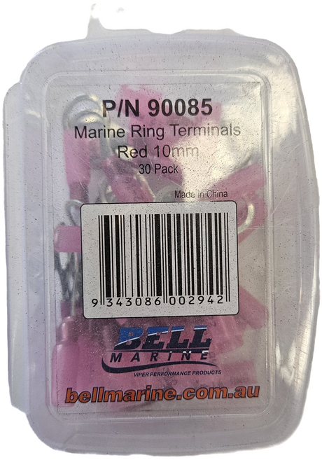 Marine Glue Lined Ring Terminal Red - 10mm - 30 Pack