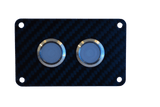 2 gang carbon fibre switch panel with 20A backlit switches