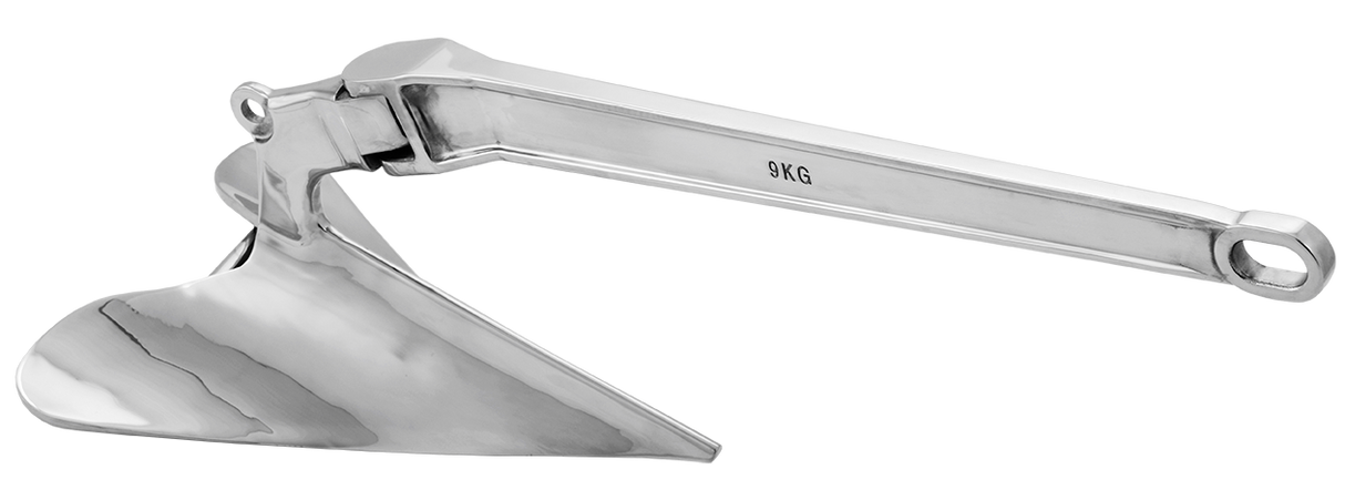 9Kg Polished Stainless Steel Plough Anchor