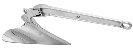 9Kg Polished Stainless Steel Plough Anchor