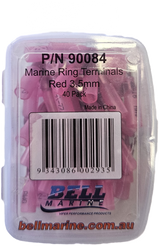 Marine Glue Lined Ring Terminal Red - 3.5mm - 40 Pack