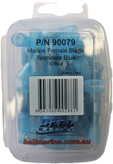 Marine Glue Lined Female Blade Terminal Blue - 4mm - 40 Pack