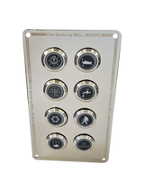 8 gang stainless steel switch panel with 20A backlit switches