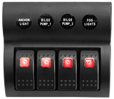 4 Gang Switch Panel With Circuit Breakers - Pre Wired