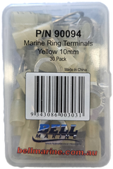 Marine Glue Lined Ring Terminal Yellow - 10mm - 30 Pack