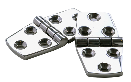 Heavy Duty S/S Polished Hinges 75mm X 38mm Pair