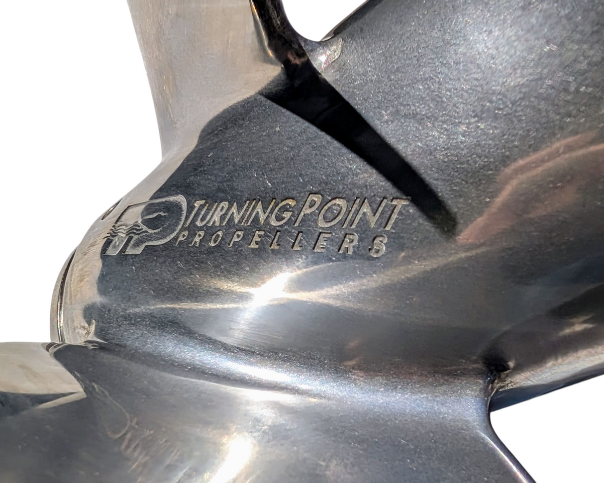 Turning Point Stainless Steel Propeller - Suzuki, Yamaha. Honda, Mercury, Tohatsu 70hp to 140hp 4-Blade 13dia x 19p RH