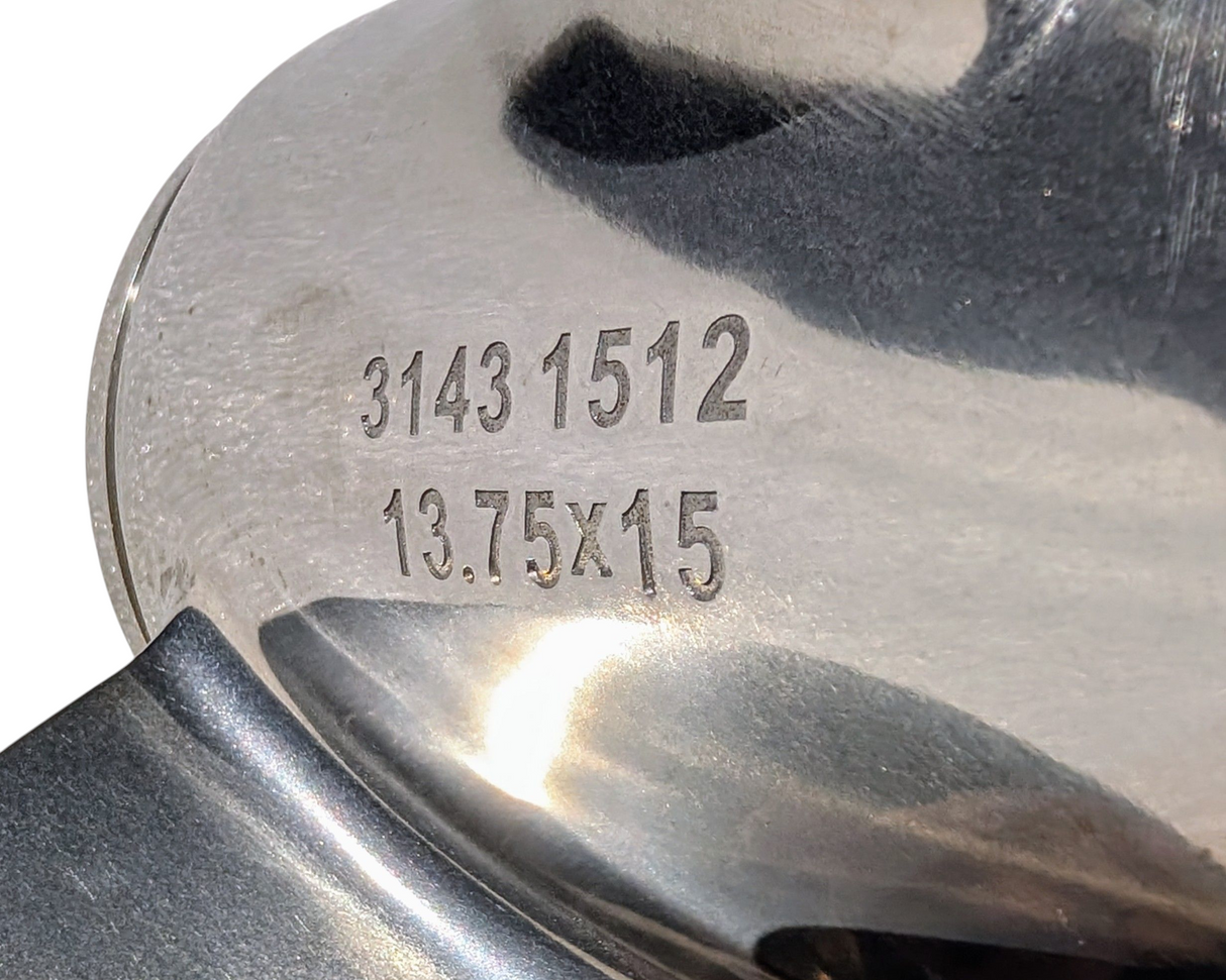 Turning Point Stainless Steel Propeller - Suzuki, Yamaha. Honda, Mercury, Tohatsu 70hp to 140hp 3-Blade 13.75dia x 15p RH