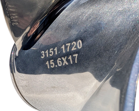 Turning Point Stainless Steel Propeller - Suzuki, Yamaha. Honda, Mercury, Tohatsu 150hp to 300hp 3-Blade 15.6dia x 17p LH
