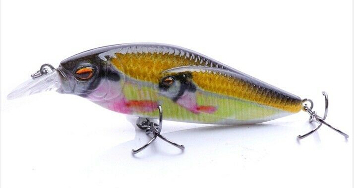 Crank Bait Shallow Diving Minnow Fishing Lure 75mm 11g Multi-Fish Design