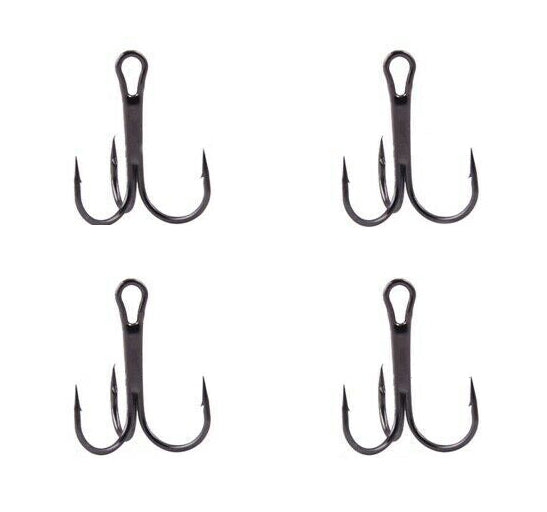 Treble Hook 4 Piece Set, Heavy Steel Treble Hooks