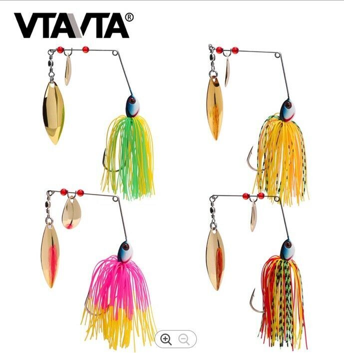 Multiple Coloured Spinner Bait with Metal Jig and Silicone Skirt Value Pack 5pc - 15g