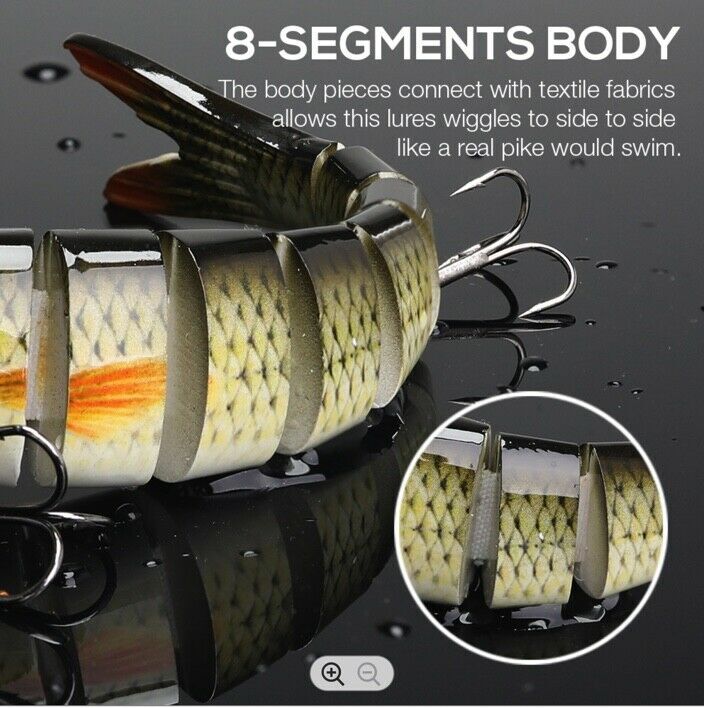 Jointed Swimbait Fishing Lure 8pc Segmented 135mm 19g.