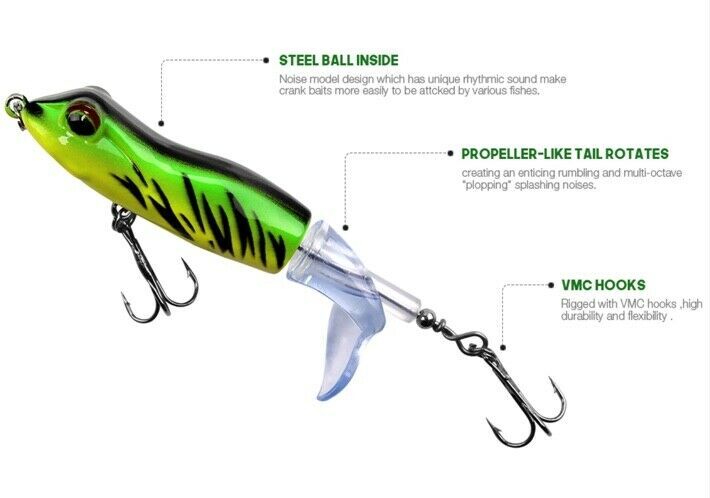 Topwater Frog Whopper Popper Fishing Lure 110mm 9g