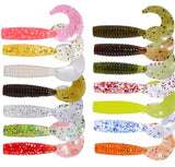 25mm Curl Tail Grub Soft Plastic Lure 1.2g, 12pc