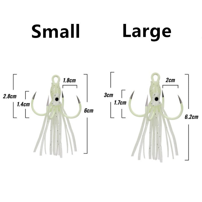 Lumo Squid Treble Hooks 4pcs, Size 16