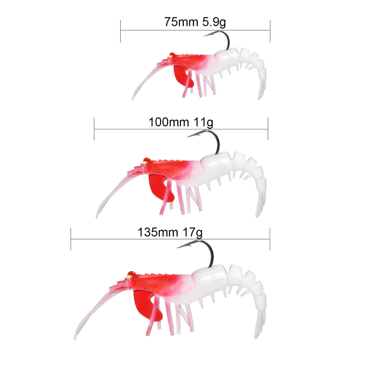 Baby Splash Prawn Lures 75mm 6g 3D Eyes