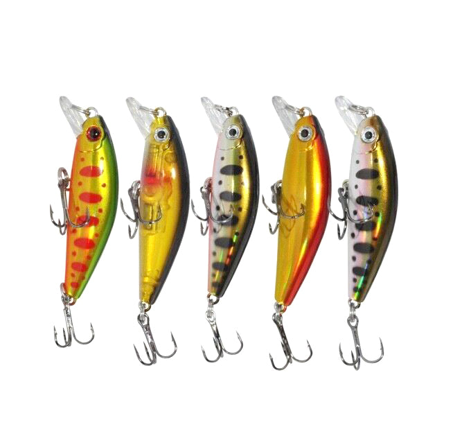 New Double Crutch Minnow Lures 50mm 6.6g, Hard Plastic Minnow Fishing Lures