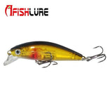 New Double Crutch Minnow Lures 50mm 6.6g, Hard Plastic Minnow Fishing Lures