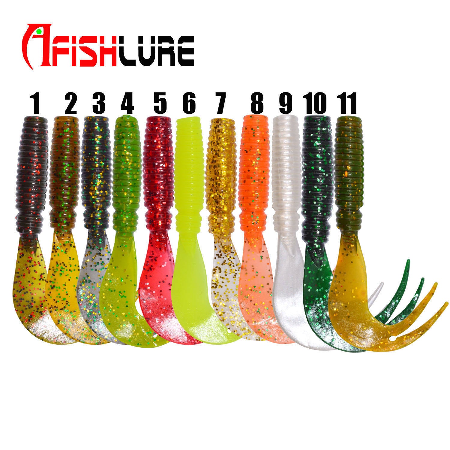 3 Forked Tail Grub Soft Plastic 3.3g 8pc